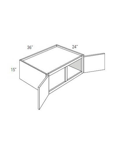 UB-W361524: Upton Brown Double-Door Wall Refrigerator Cabinet 36″W x 15″H x 24″D