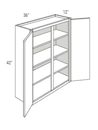 Bay Shaker White 36×42 Double-Door Wall Cabinet