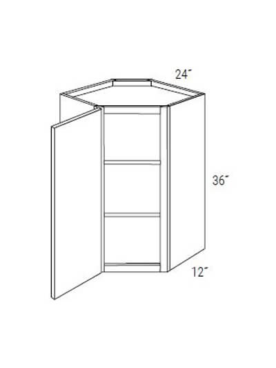UB-WDC2436: Upton Brown Single Door Diagonal Wall Cabinet 24″W x 36″H