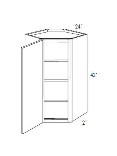 UB-WDC2442: Upton Brown Single Door Diagonal Wall Cabinet 24″W x 42″H