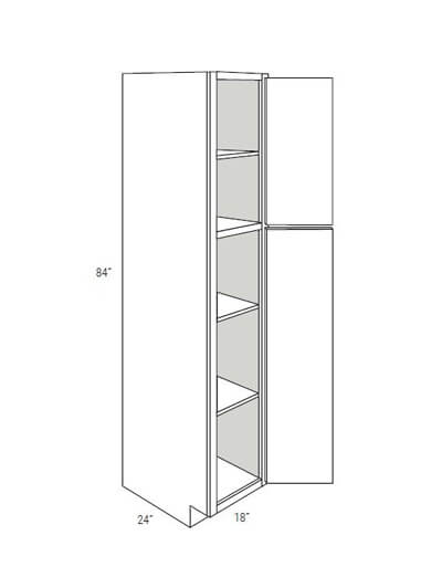 UB-WP1884: Upton Brown Double-Door Pantry Cabinet 18″W x 84″H