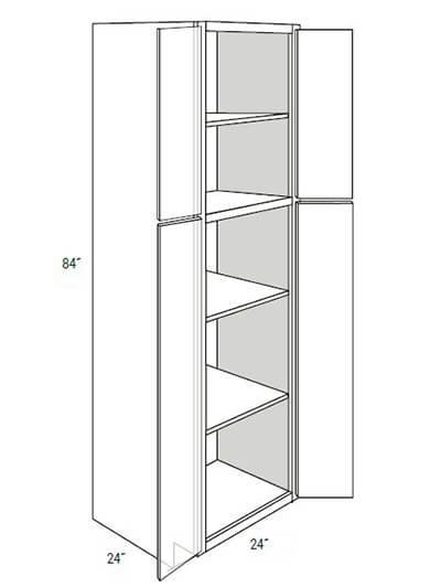 Bay Shaker Grey 24×84 4-Door Pantry Cabinet