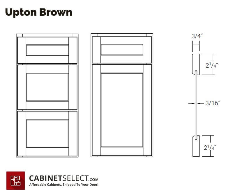 Upton Brown Cabinet Specifications | CabinetSelect