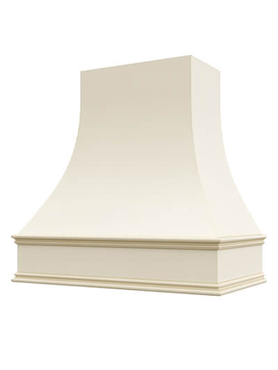 Asheville – 48″ Curved Classic Molding Smooth Casselberry Antique White Hood