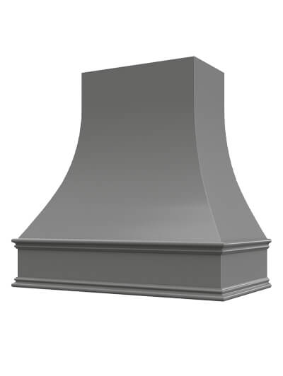 Asheville – 36″ Curved Classic Molding Smooth Shaker Grey Hood