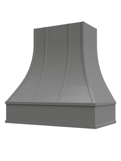 Asheville – 30″ Curved Block Molding Strapped Shaker Grey Hood