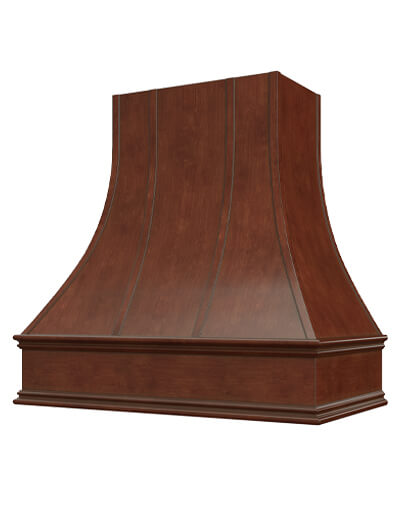 Asheville – 48″ Curved Classic Molding Strapped Casselberry Saddle Hood