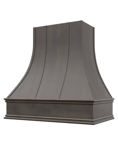 Asheville – 48″ Curved Classic Molding Strapped Shaker Cinder Hood