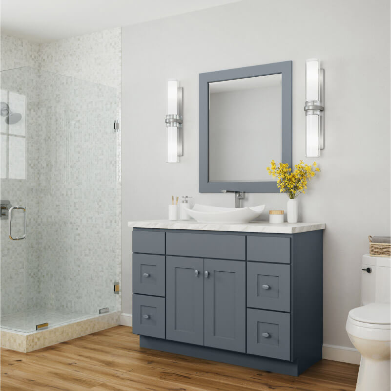 Bay Shaker Grey Bathroom Vanities | CabinetSelect.com