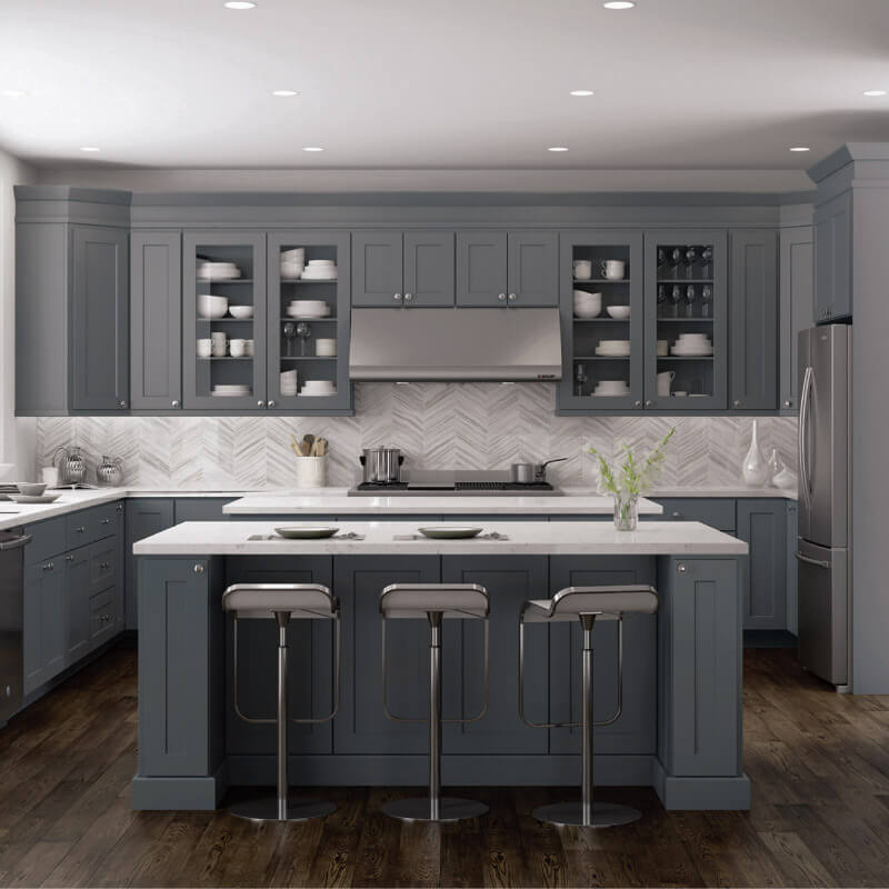 Bay Shaker Grey Kitchen cabinets | Grey Kitchen Cabinets | CabinetSelect.com