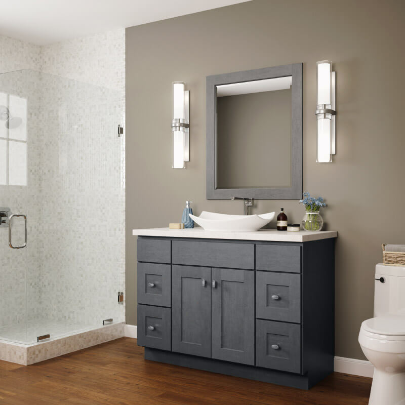 Bay Shaker Greystone Bathroom Vanities | CabinetSelect.com