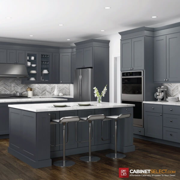 Bay Shaker Light Grey RTA Kitchen Cabinet Line | CabinetSelect.com
