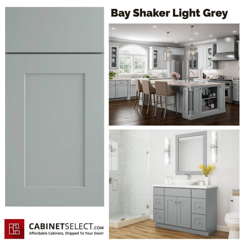 Bay Shaker Light Grey Kitchen Cabinet Line