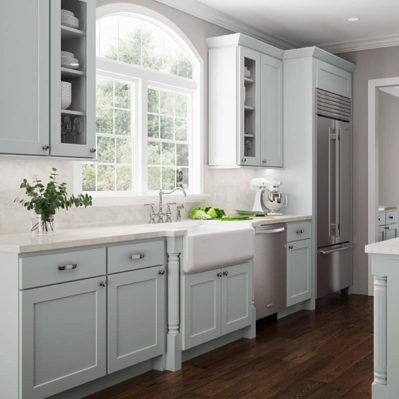 Bay Shaker Light Grey Kitchen Cabinet | CabinetSelect.com