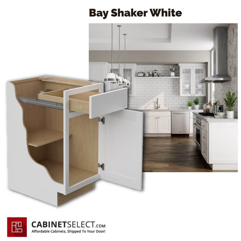 Bay Shaker White RTA Kitchen Cabinets | CabinetSelect.com
