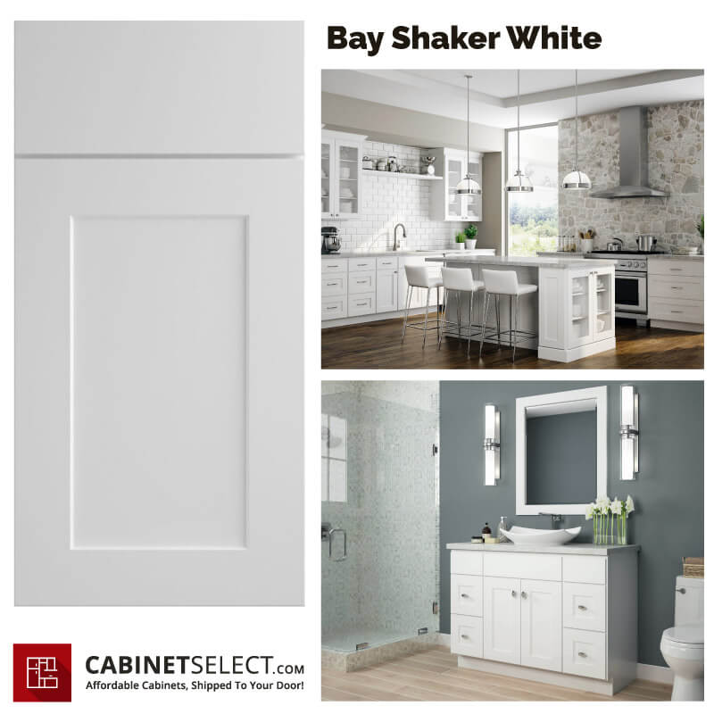 Bay Shaker White Kitchen Cabinet Line | CabinetSelect.com