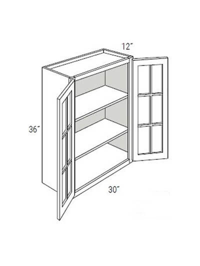 Kdgw3036b Dover White Double Glass Cabinet