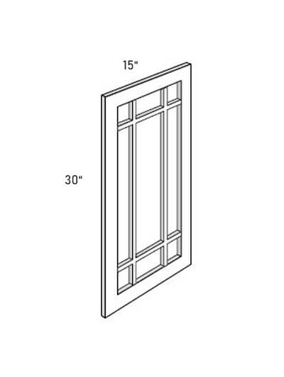 Kdw1530pgd Dover White Prairie Style Glass Door Cabinets