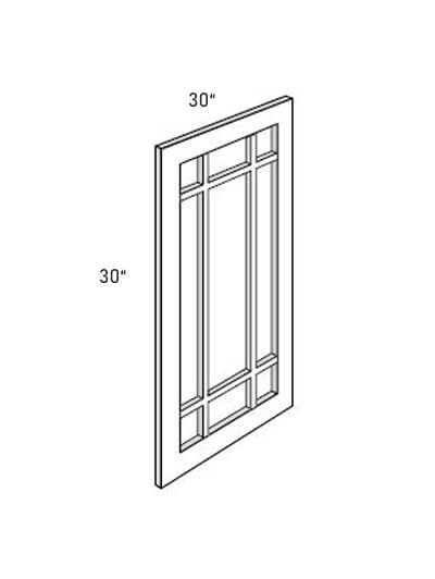 Kdw3030bpgd Dover White Prairie Style Glass Door Cabinets
