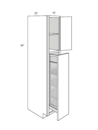 Kdwp1884po Dover White Double Door Tall Pantry Cabinet