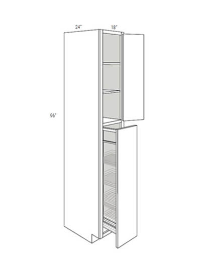 Kdwp1896po Dover White Double Door Tall Pantry Cabinet