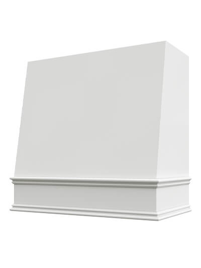 Wilmington – 36″ Angled Classic Molding Smooth Shaker White Hood