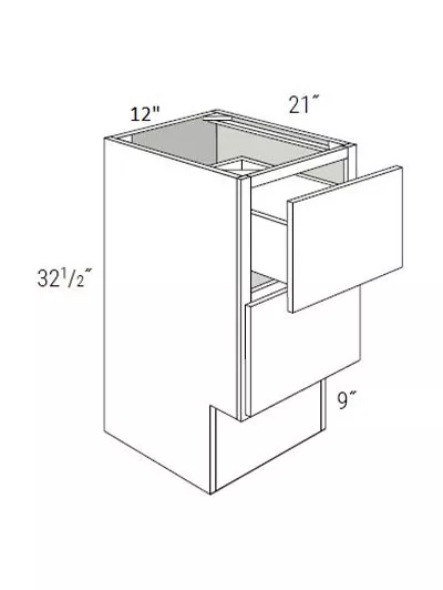 Bay Shaker White 12inch Two Drawer Vanity Cabinet Ada Vdb1221