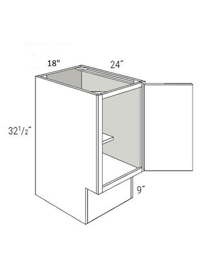 Bay Shaker White 18″ Single Door, Full-Height Base Cabinet ADA