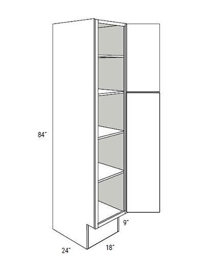 Bay Shaker White 18×84 Double-Door Pantry Cabinet ADA