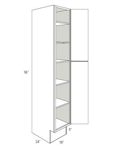 Bay Shaker White 18×96 Double-Door Pantry Cabinet ADA