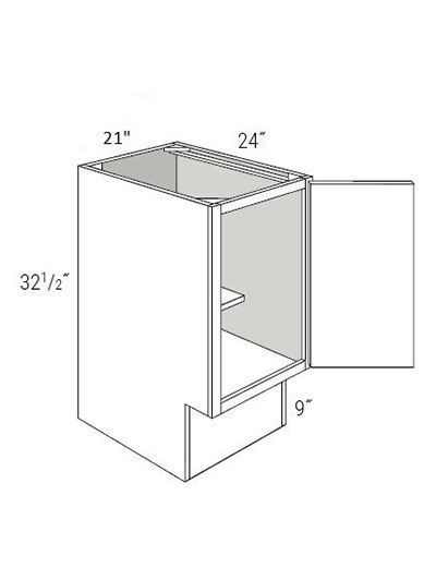 Bay Shaker White 21″ Single Door, Full-Height Base Cabinet ADA
