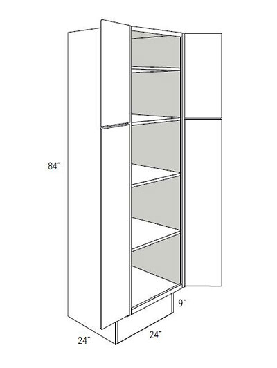 Bay Shaker White 24×84 4-Door Pantry Cabinet ADA
