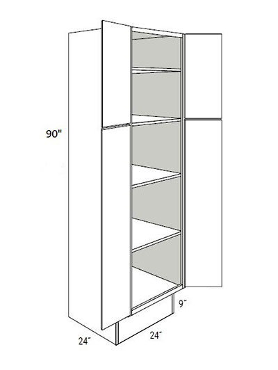 Bay Shaker White 24×90 4-Door Pantry Cabinet ADA