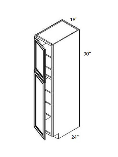 Pristine White Shaker 18″ Double Door Pantry Cabinet