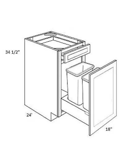 Black Shaker 18inch Trash Can Pullout Bwbk18 2a