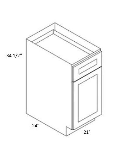 Rockport White 21″ Single Door, Single Drawer Base Cabinet