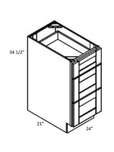 Rockport White 24″ Three Drawer Vanity Base Cabinet