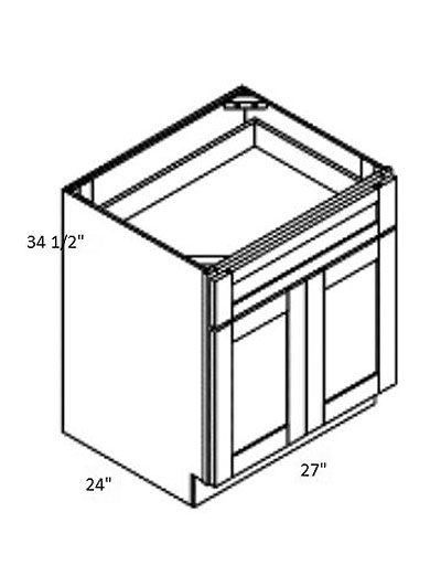 Rockport White 27″ Double Door, Single Drawer Base Cabinet