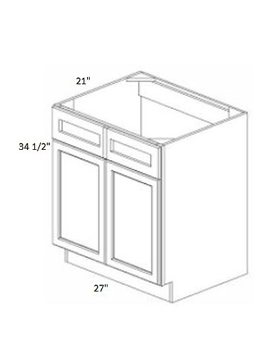Rockport White 27″ Double Door  Vanity Base Cabinet