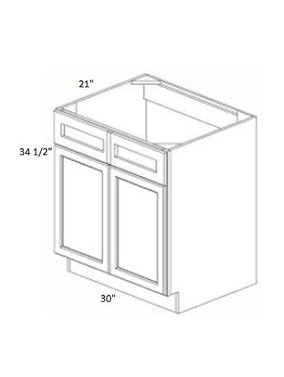 Rockport White 30″ Double Door  Vanity Base Cabinet