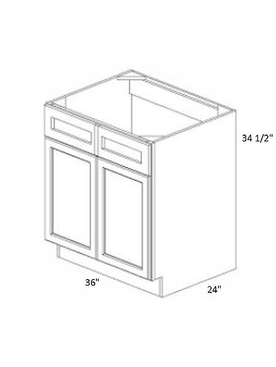 Rockport Grey 36″ Double Door Sink Base Cabinet