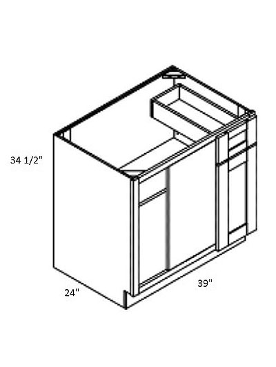 Rockport White 39″ Single Door, Single Drawer Blind Base Cabinet