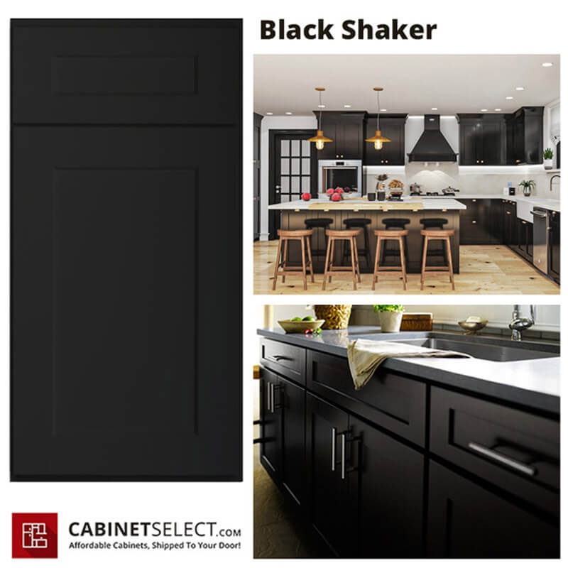 Black Shaker Kitchen Cabinet Line