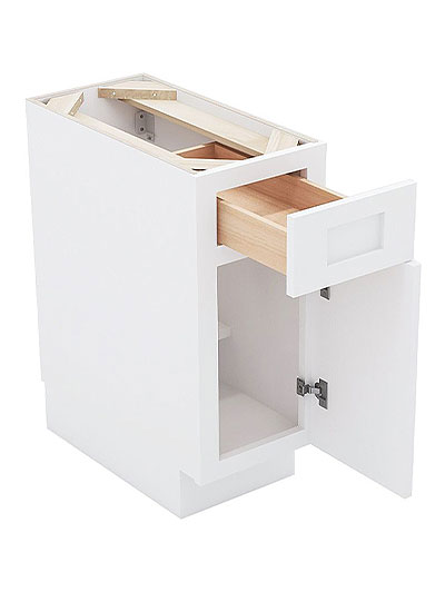 AW-B09: Ice White Shaker 9″ 1 Drawer 1 Door Base Cabinet