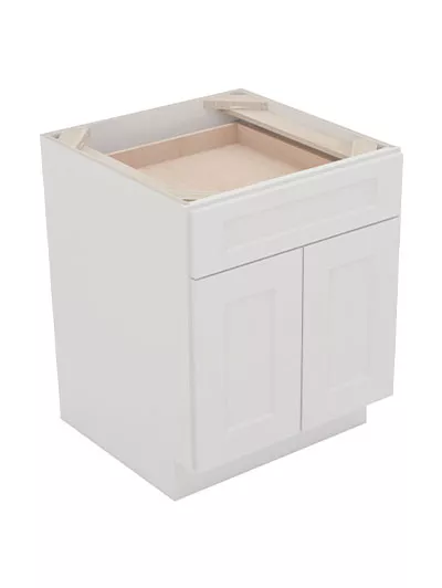 AW-B24B: Ice White Shaker 24″ 1 Drawer 2 Door Base Cabinet