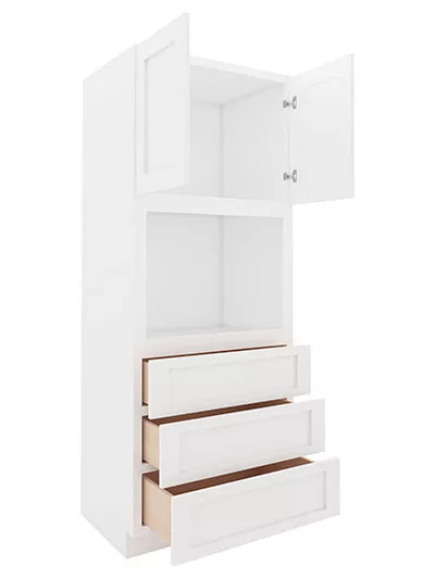 AW-OC3390B: Ice White Shaker 33″ 3 Drawer 2 Door Oven Cabinet