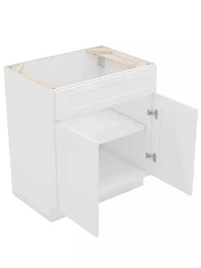 AW-S3021B-34-1/2″: Ice White Shaker 30″ Sink Base Vanity