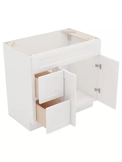 AW-S3621BDL-34-1/2″: Ice White Shaker 36″ Left drawers (2) Vanity