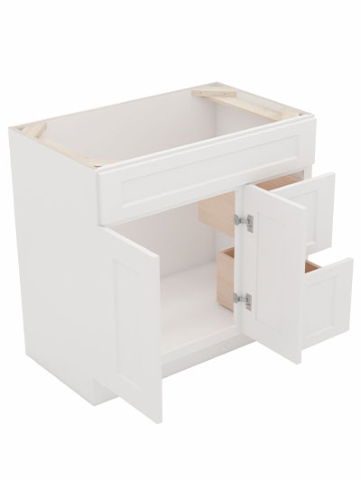 AW-S3621BDR-34-1/2″: Ice White Shaker 36″ Right drawers (2) Vanity