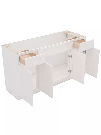 AW-S6021B12D-34-1/2″: Ice White Shaker 60″ Drawers (2) Vanity